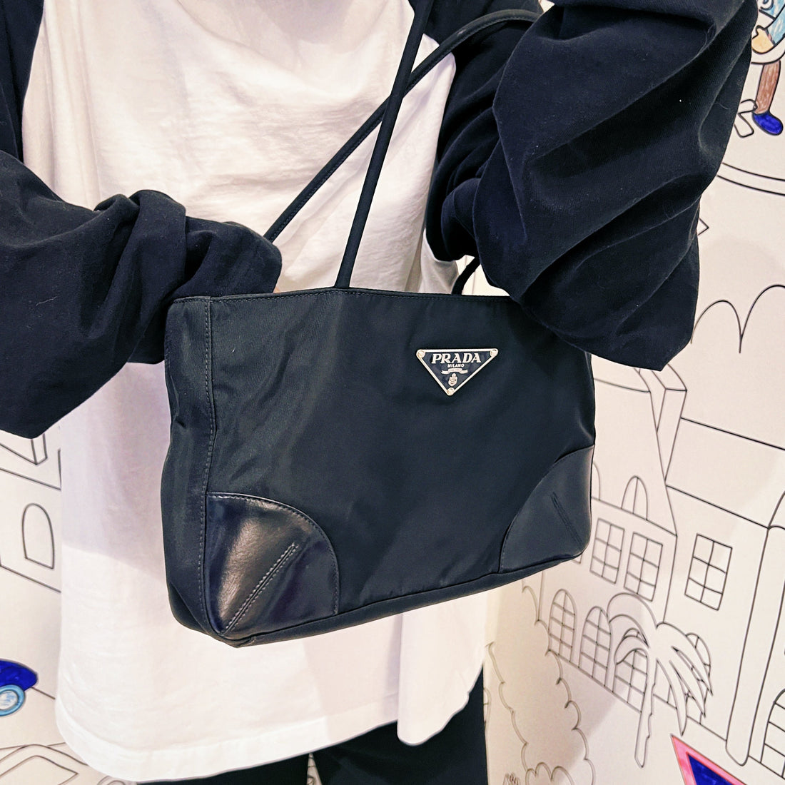 Prada Tessuto Nylon Shoulder Bag TWS pop