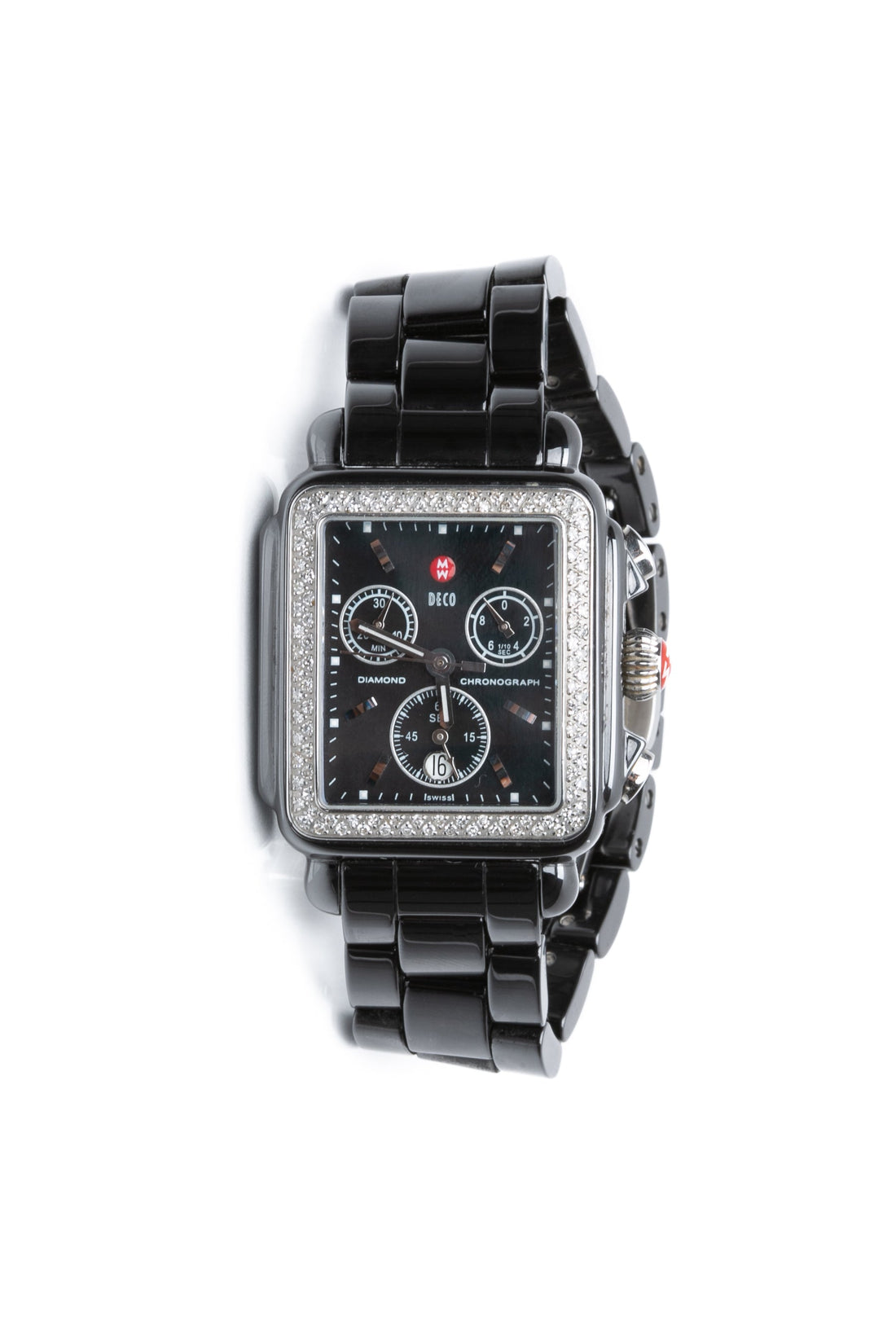 MICHELE DSSo Diamond Chronograph Ceramic Black Mother of Pearl Dial Watch