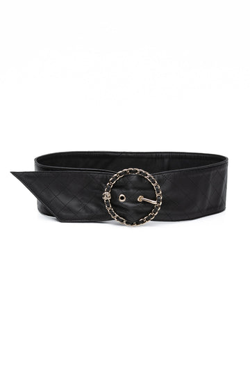 CHANEL Lambskin Stitched Chain Belt 75/30
