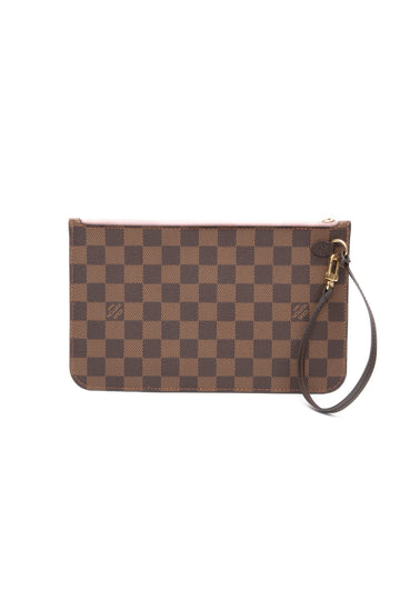 LOUIS VUITTON Damier Ebene Rose Ballerine Wristlet (New)