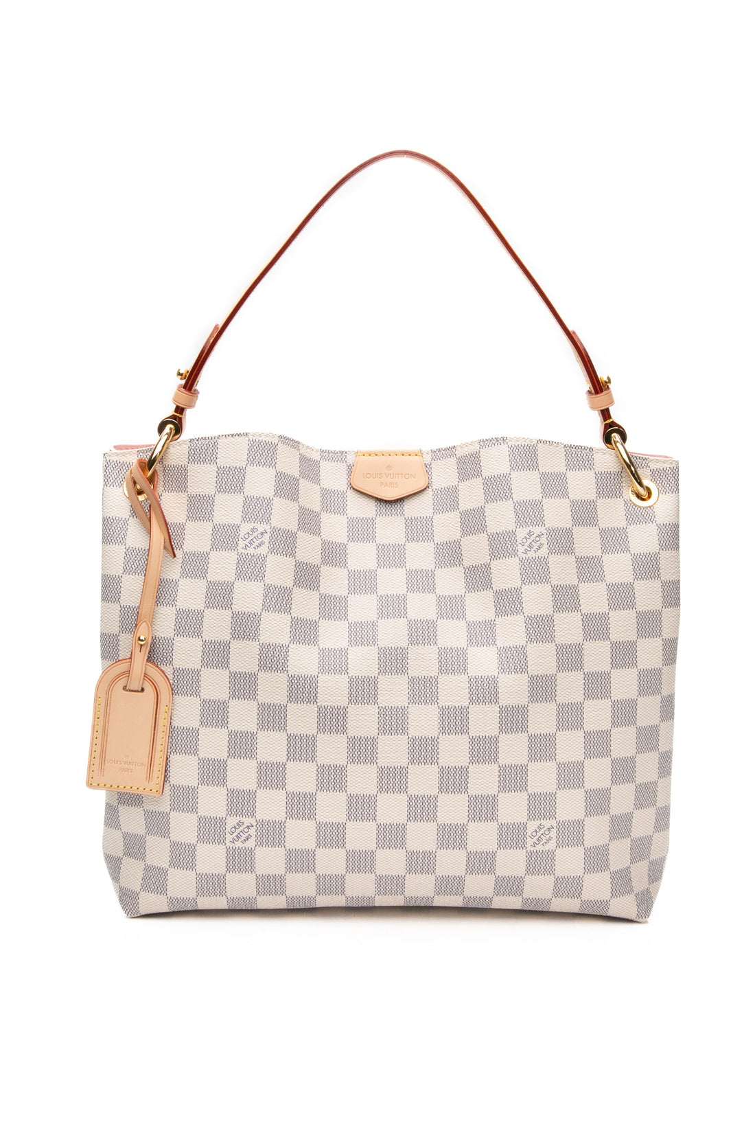 LOUIS VUITTON Rose Ballerine Pink Damier Azur Graceful PM