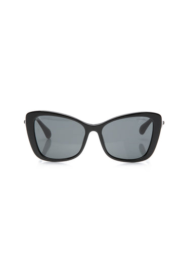 CHANEL Black Square Pearl Acetate Sunglasses