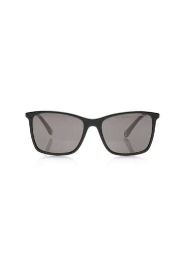 CHANEL Beige Black Square Acetate Sunglasses