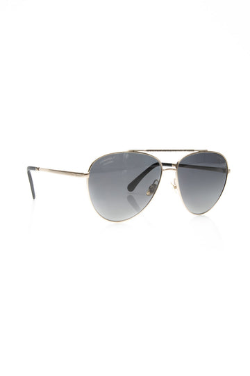 CHANEL Aviator Pale Gold Black Crystals Sunglasses
