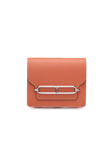 HERMES Blush Bleu Frida Evercolor Bi-color Roulis Slim Wallet
