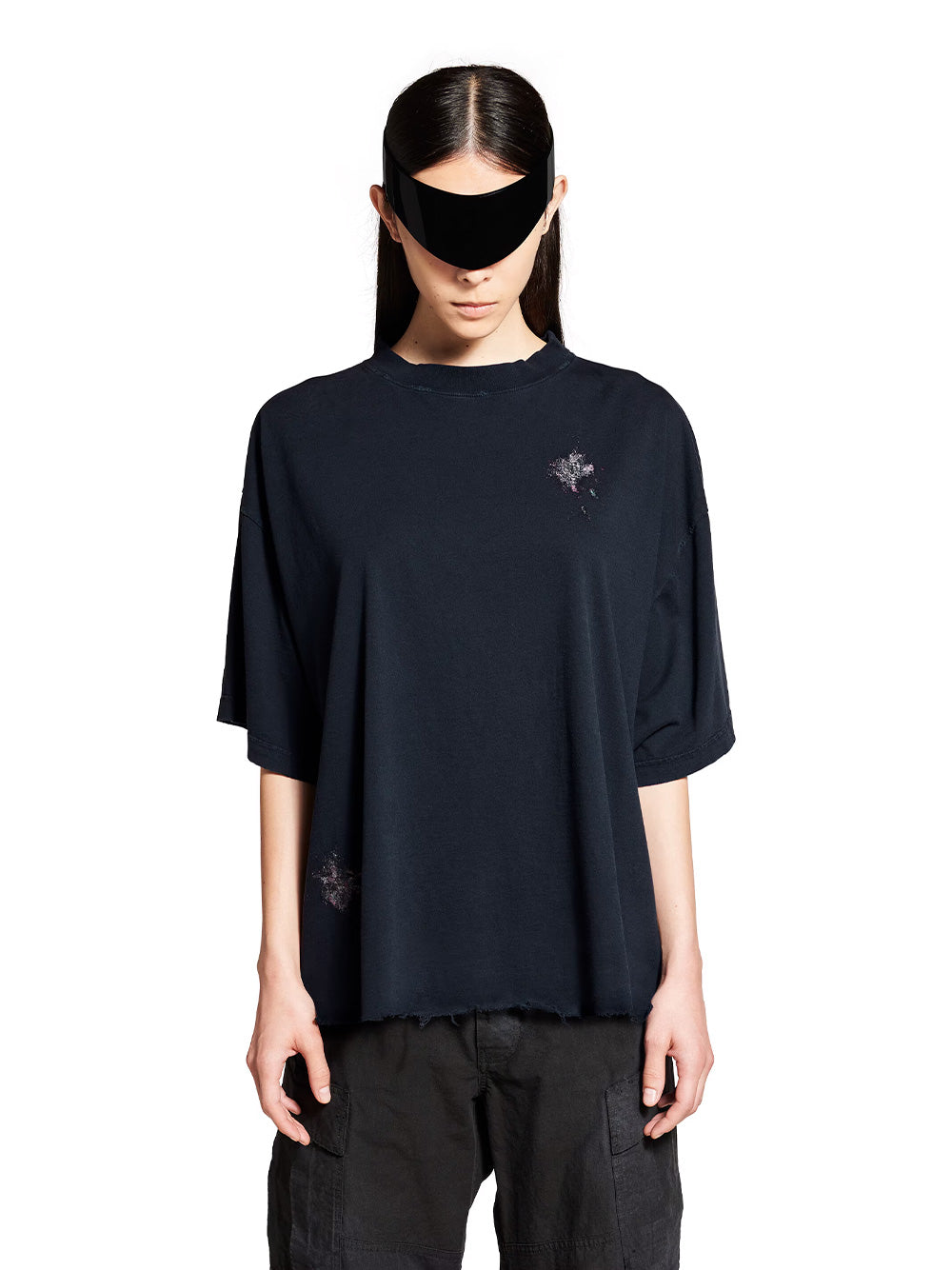 Balenciaga Women Nail Polish Cropped T-Shirt