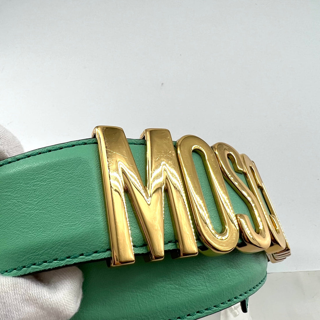MOSCHINO Mint Green logo Belt