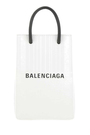 Balenciaga Men White Leather Phone Case