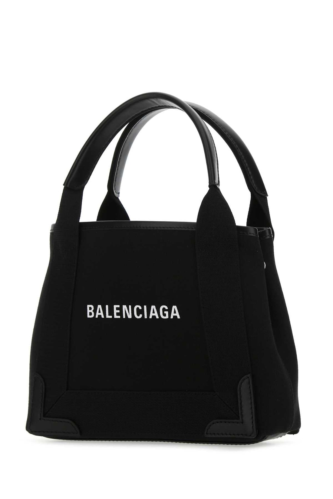 Balenciaga Women Black Canvas Cabas Navy Xs Handbag
