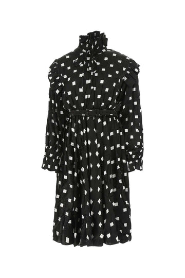 Balenciaga Women Embroidered Satin Dress