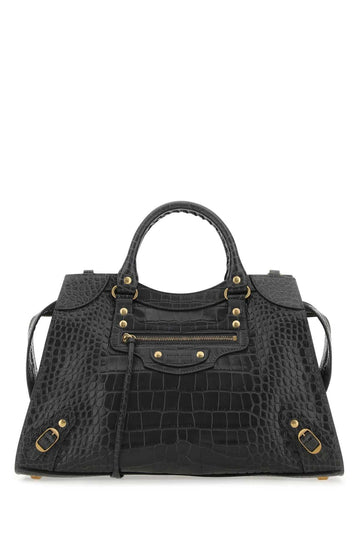 Balenciaga Women Charcoal Leather Neo Classic City Handbag