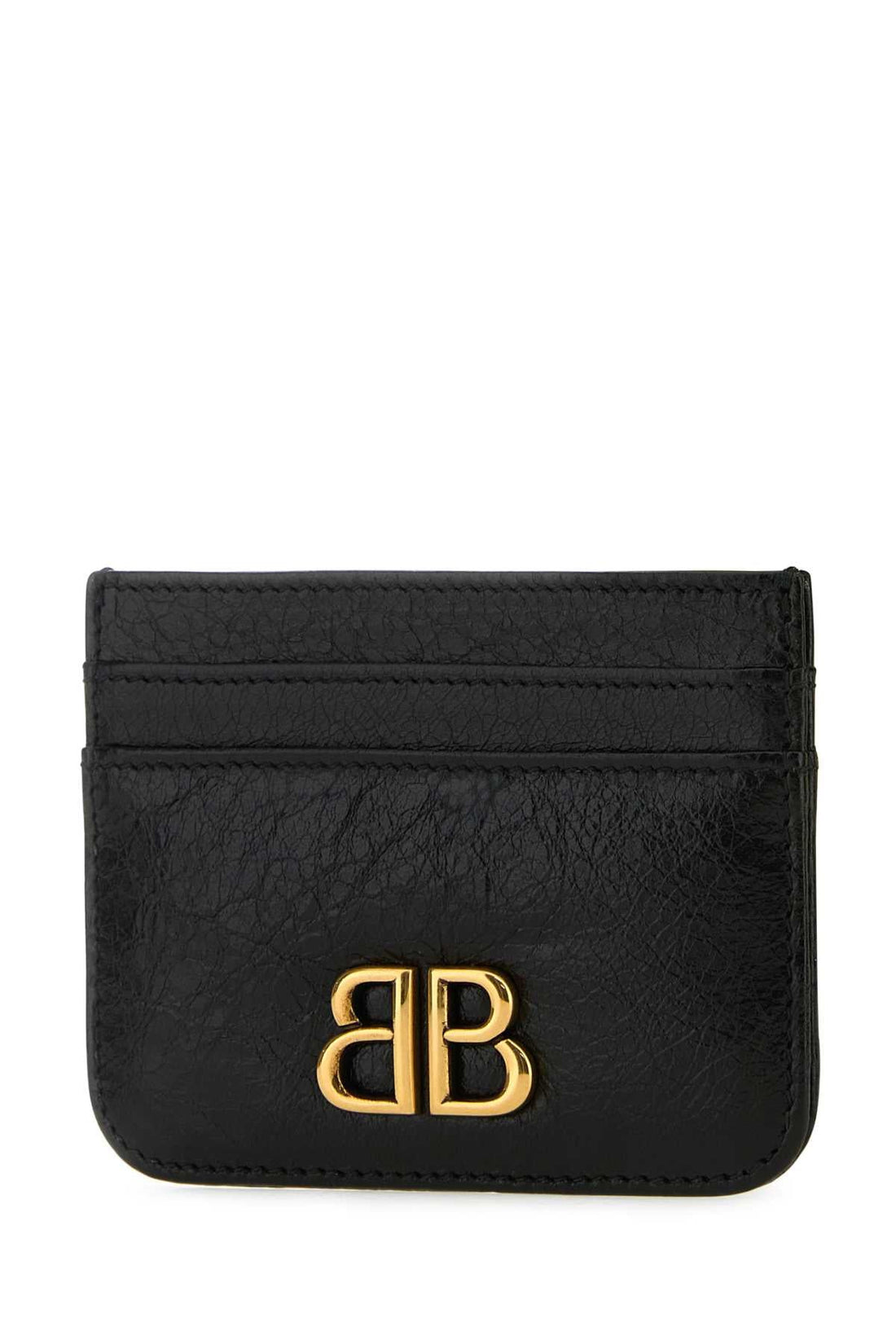 Balenciaga Women Black Leather Monaco Card Holder