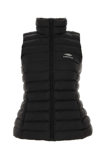Balenciaga Women Black Nylon Sleeveless Jacket