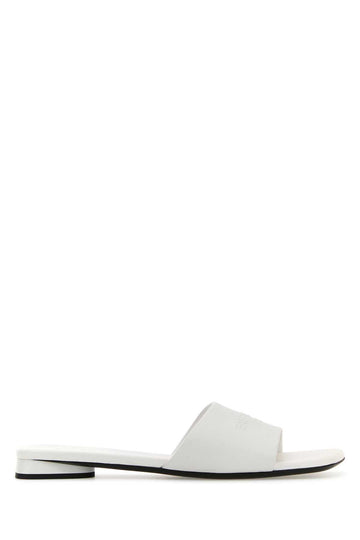 Balenciaga Women White Leather Duty Free Slippers