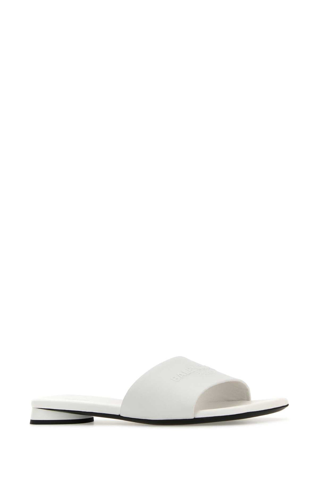 Balenciaga Women White Leather Duty Free Slippers