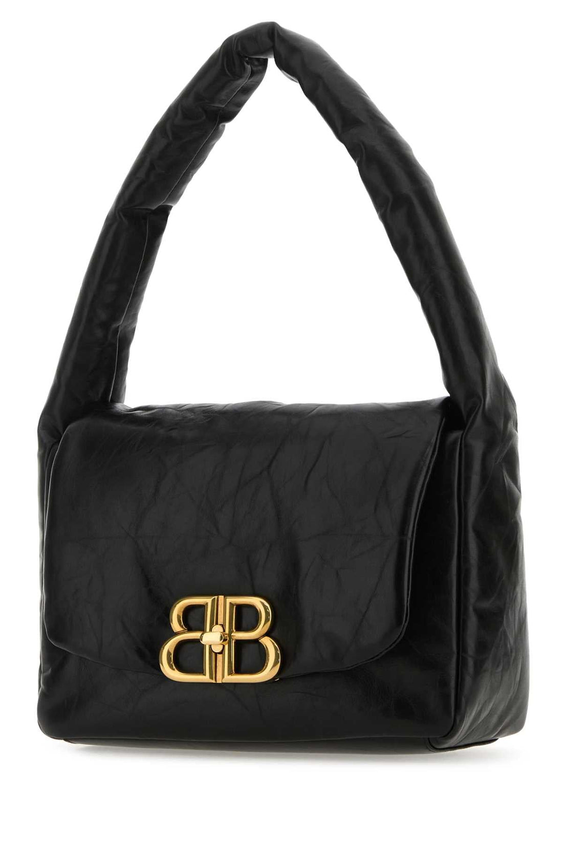 Balenciaga Women Black Nappa Leather Small Monaco Shoulder Bag