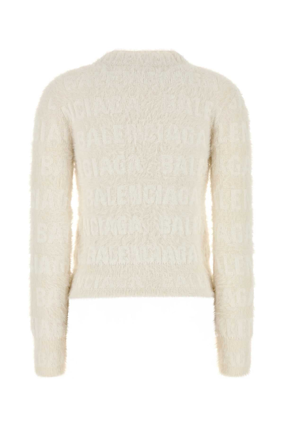 Balenciaga Women Ivory Wool Blend Sweater