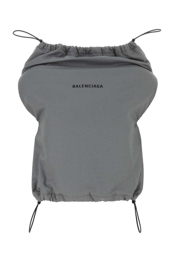 Balenciaga Women Grey Cotton Shoe Bag Top