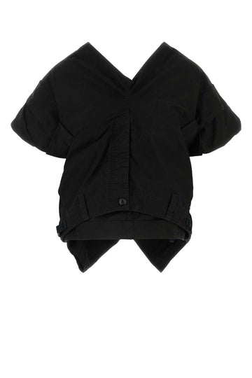 Balenciaga Women Black Cotton Blend Top