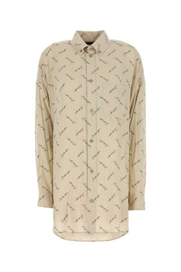 Balenciaga Women Printed Viscose Oversize Shirt