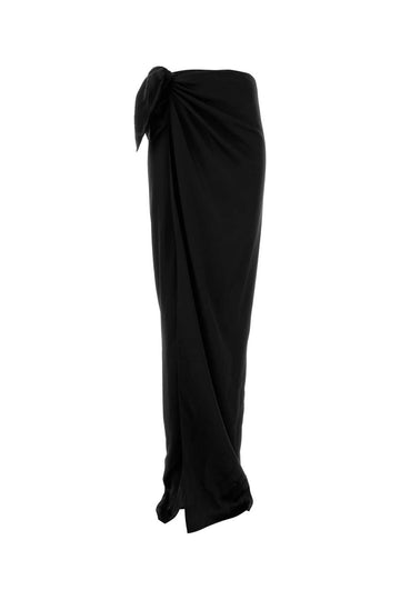 Balenciaga Women Black Satin Skirt