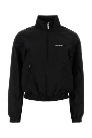 Balenciaga Women Black Cotton And Nylon Windbreaker