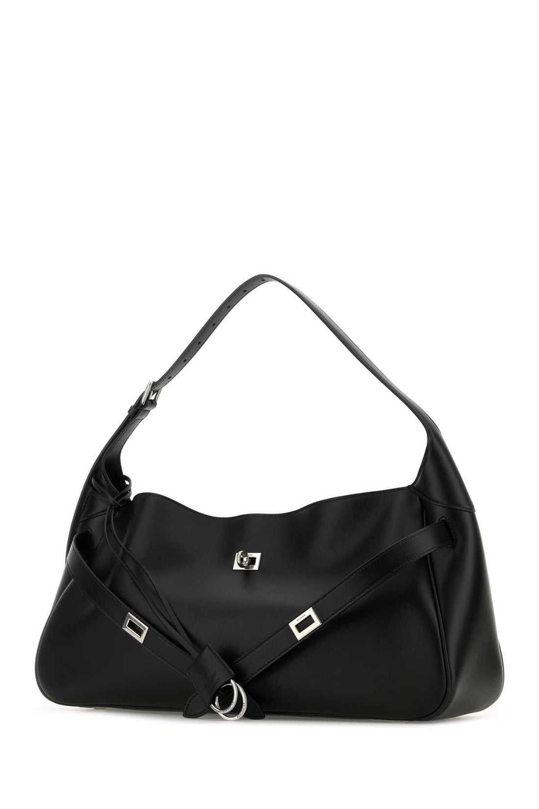 Balenciaga Women Black Leather Medium Bel Air Shoulder Bag