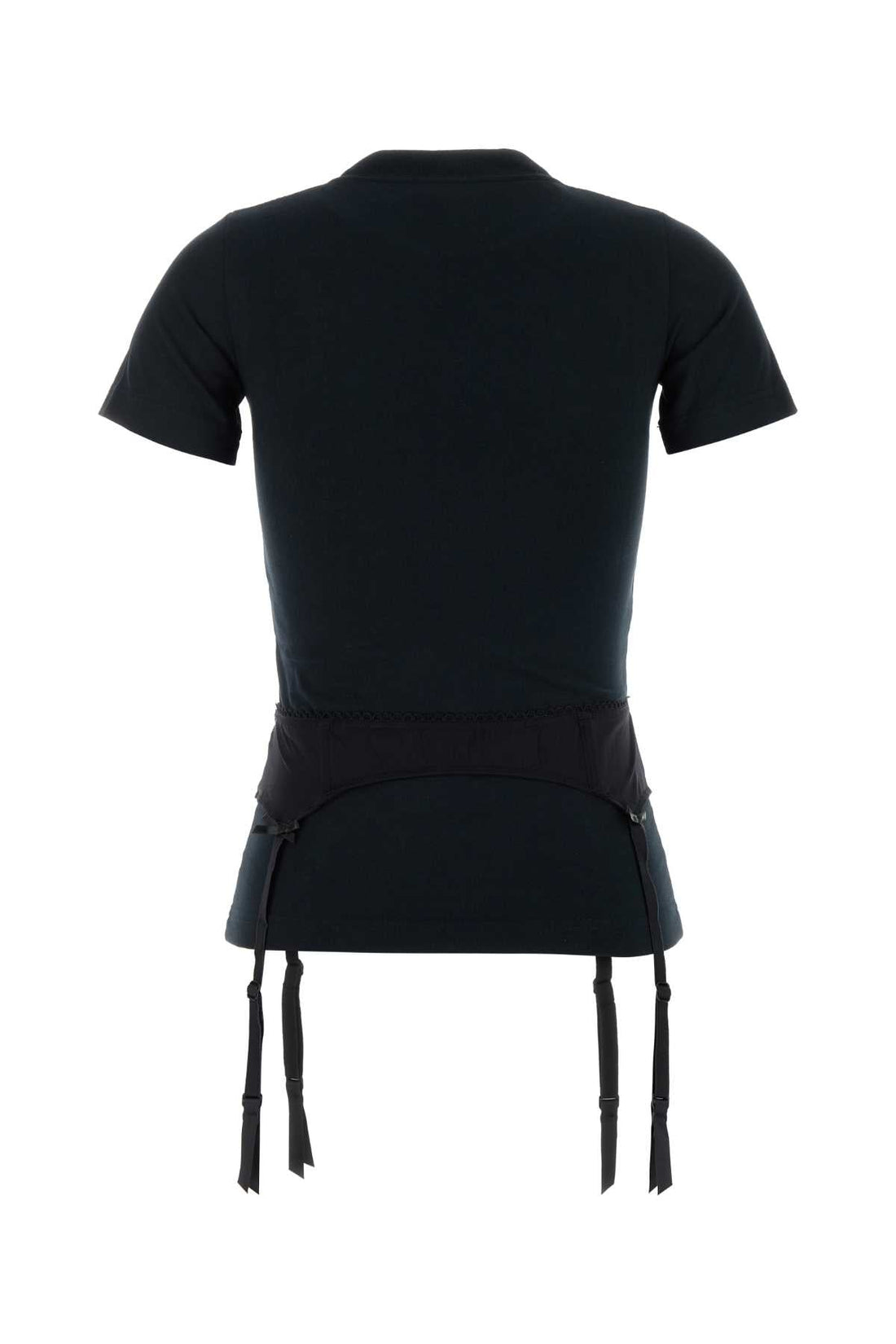 Balenciaga Women Black Stretch Cotton T-Shirt