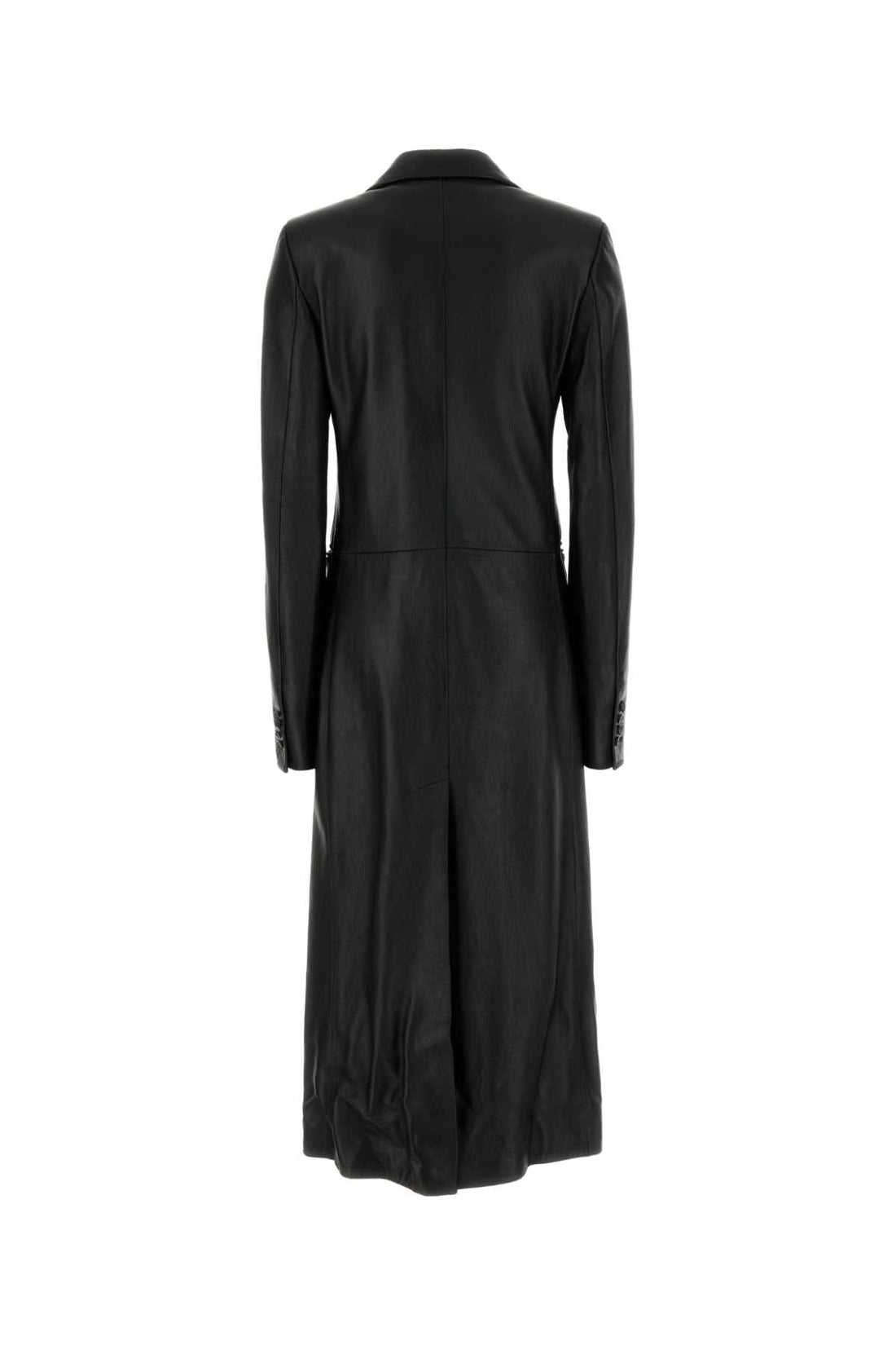Balenciaga Women Black Leather Coat