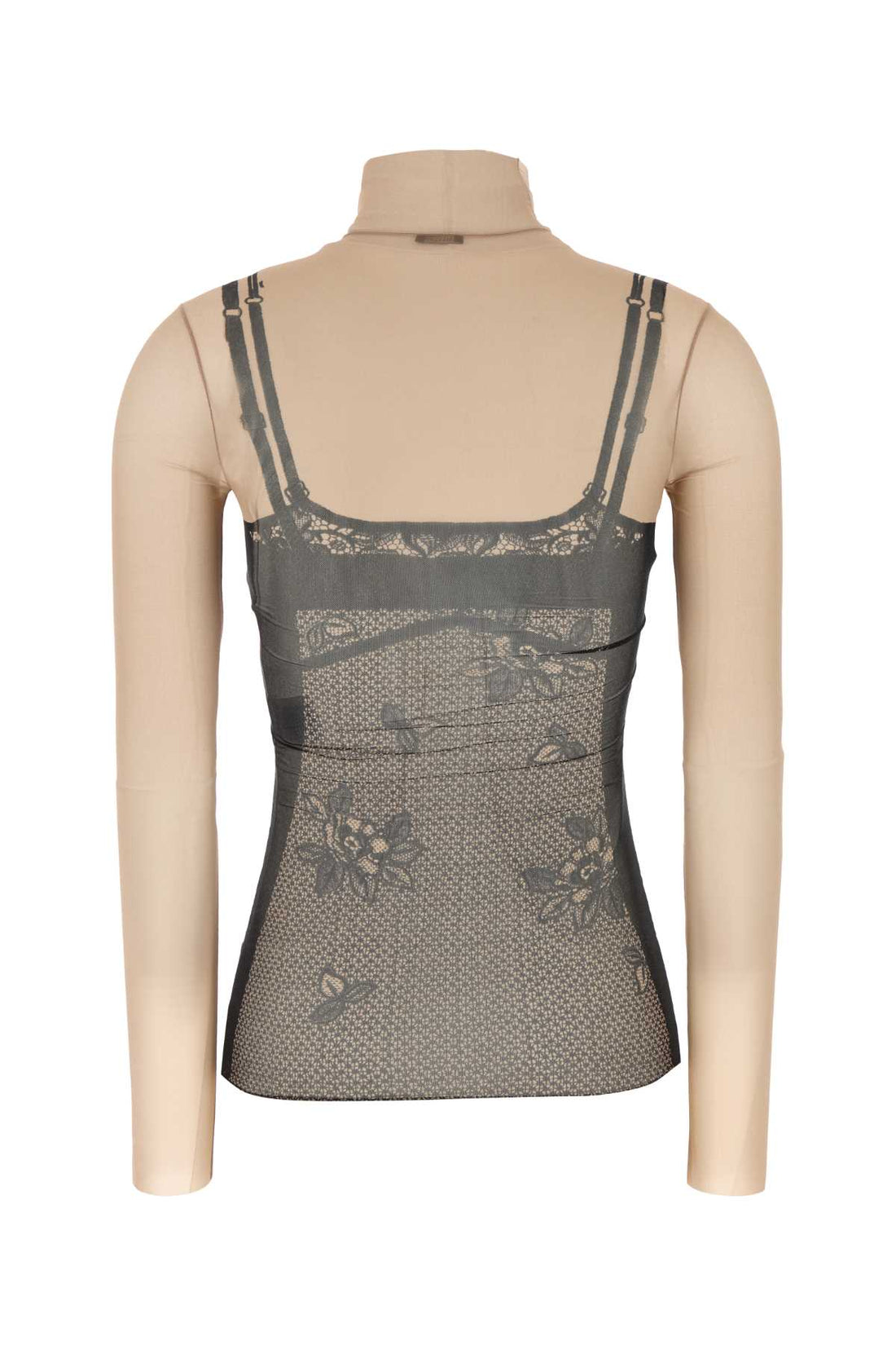 Balenciaga Women Printed Stretch Tulle Top