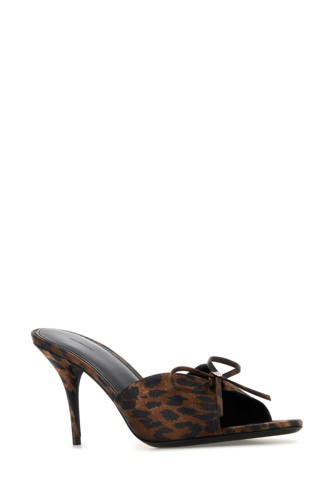 Balenciaga Women Printed Satiin Knife Bow Mules