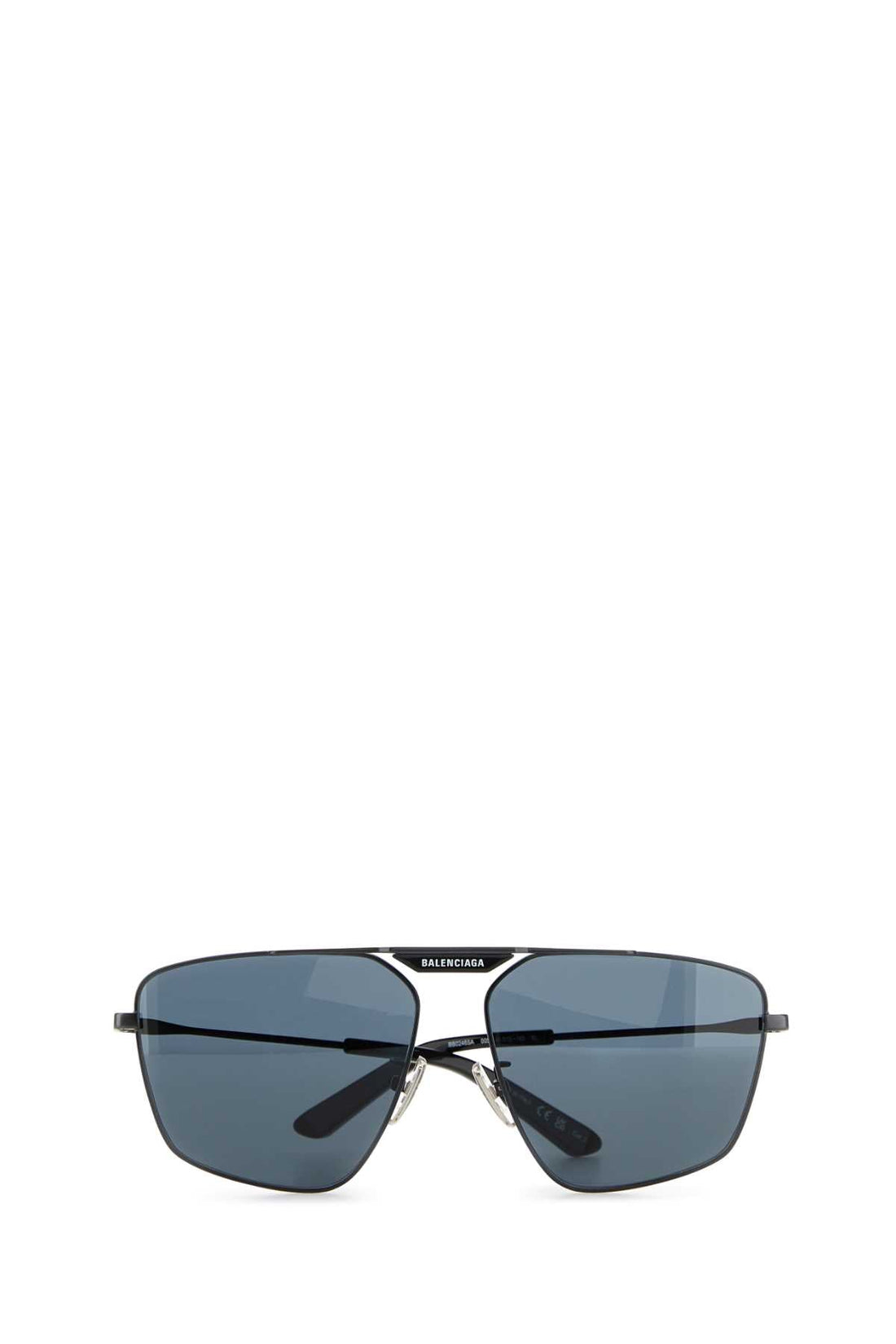 Balenciaga Women Black Metal Tag 2.0 Navigator Sunglasses