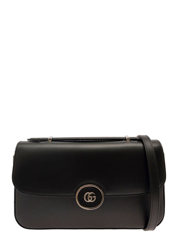 Gucci Women 'Petite Gg' Black Shoulder Bag With Double G Detail In Leather Woman