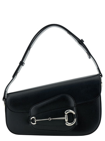 Gucci Women 'Gucci Horsebit 1955 Small' Black Shoulder Bag With Horsebit Detail In Leather Woman