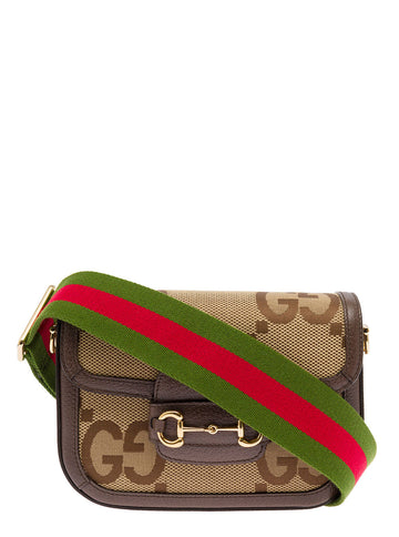 Gucci Women Gucci Woman 'S 1955 Horse Jumbo  Gg Fabric Crossbody Bag