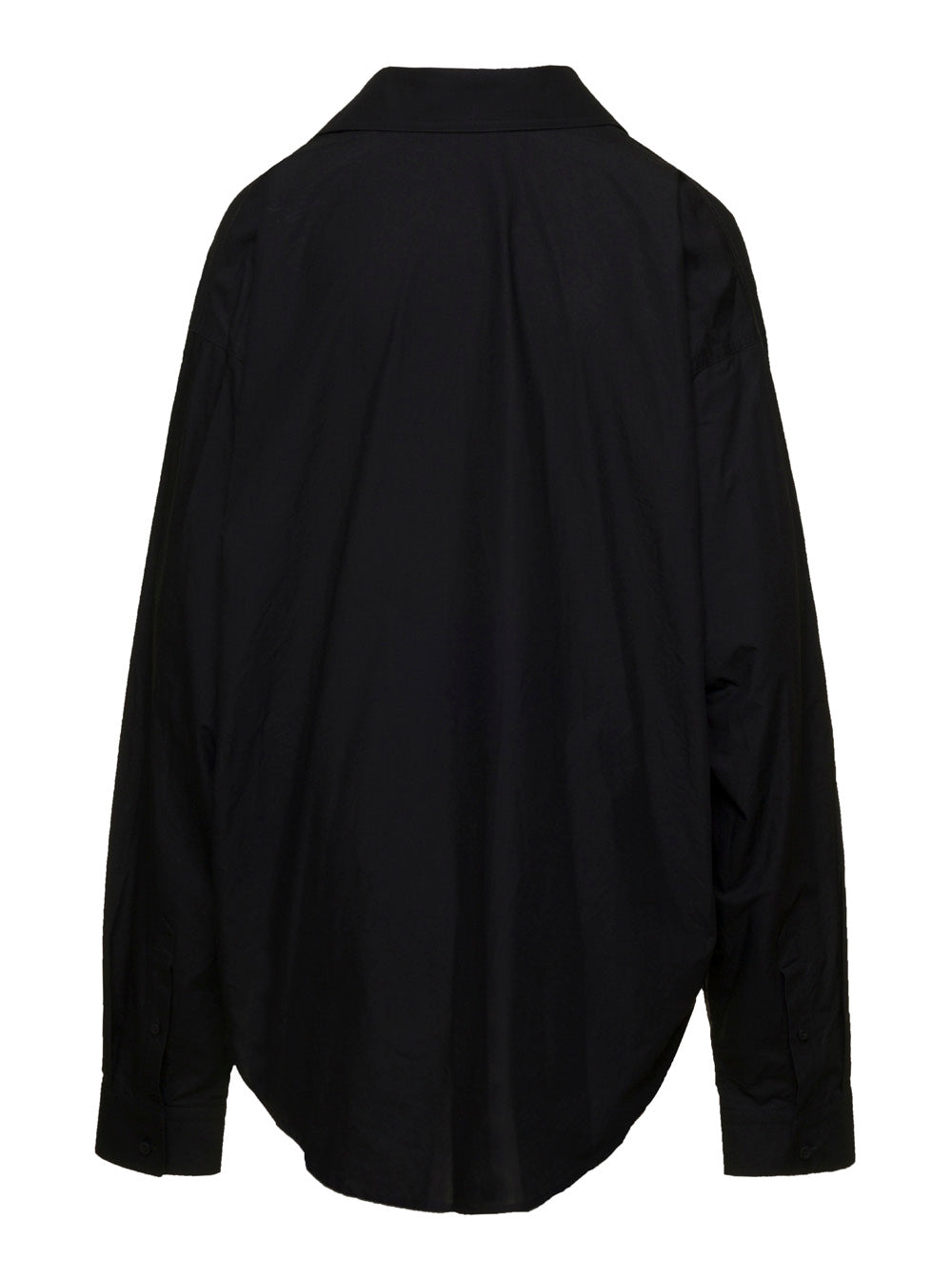 Balenciaga Women Black Maxi Shirt In Cotton Woman