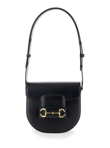 Gucci Women 'Gucci Horsebit 1955' Mini Black Shoulder Bag With Horsebit Detail In Leather Woman