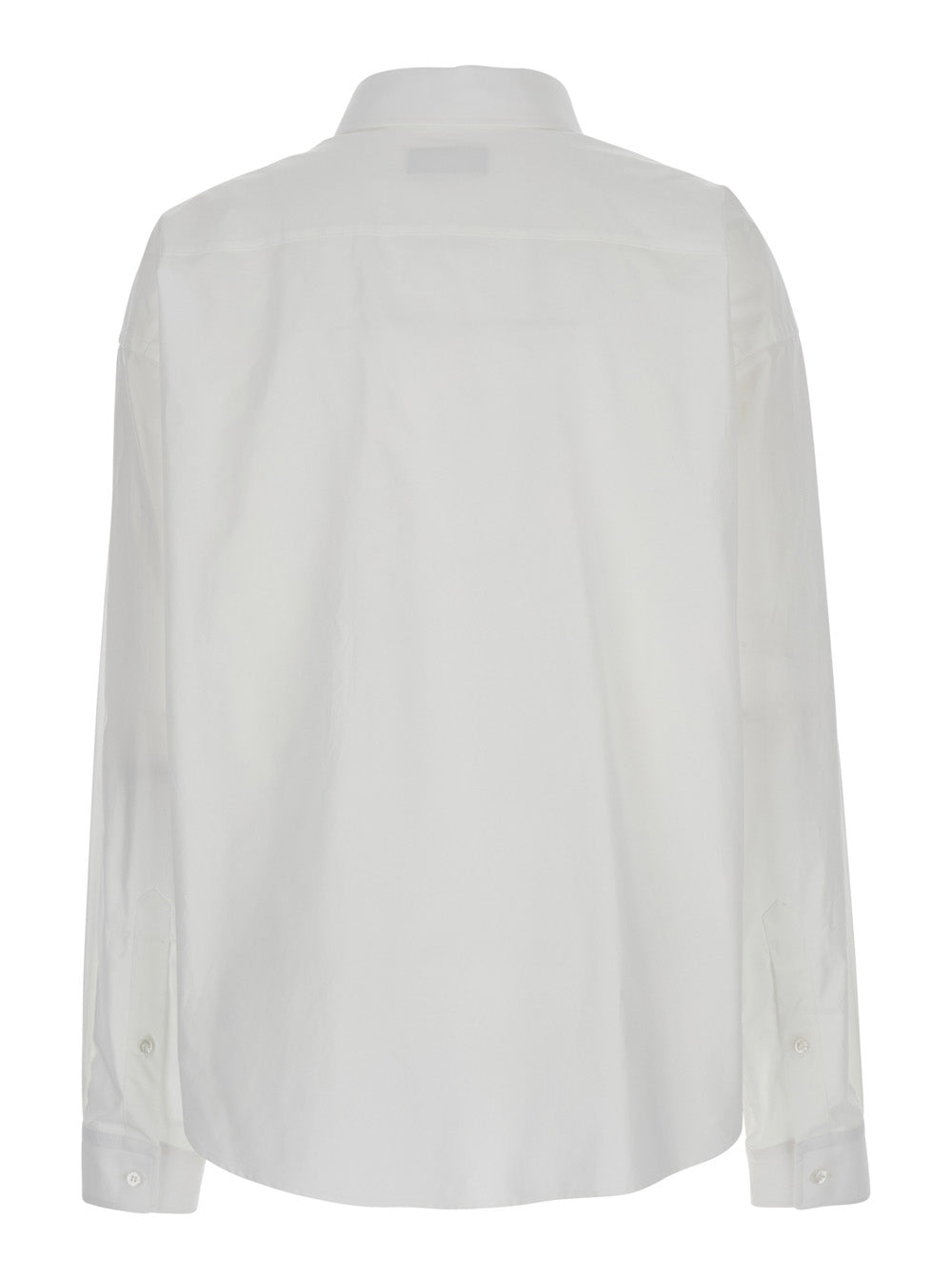 Balenciaga Women White Shirt With Pointed Collar And Front Slit In Cotton Woman