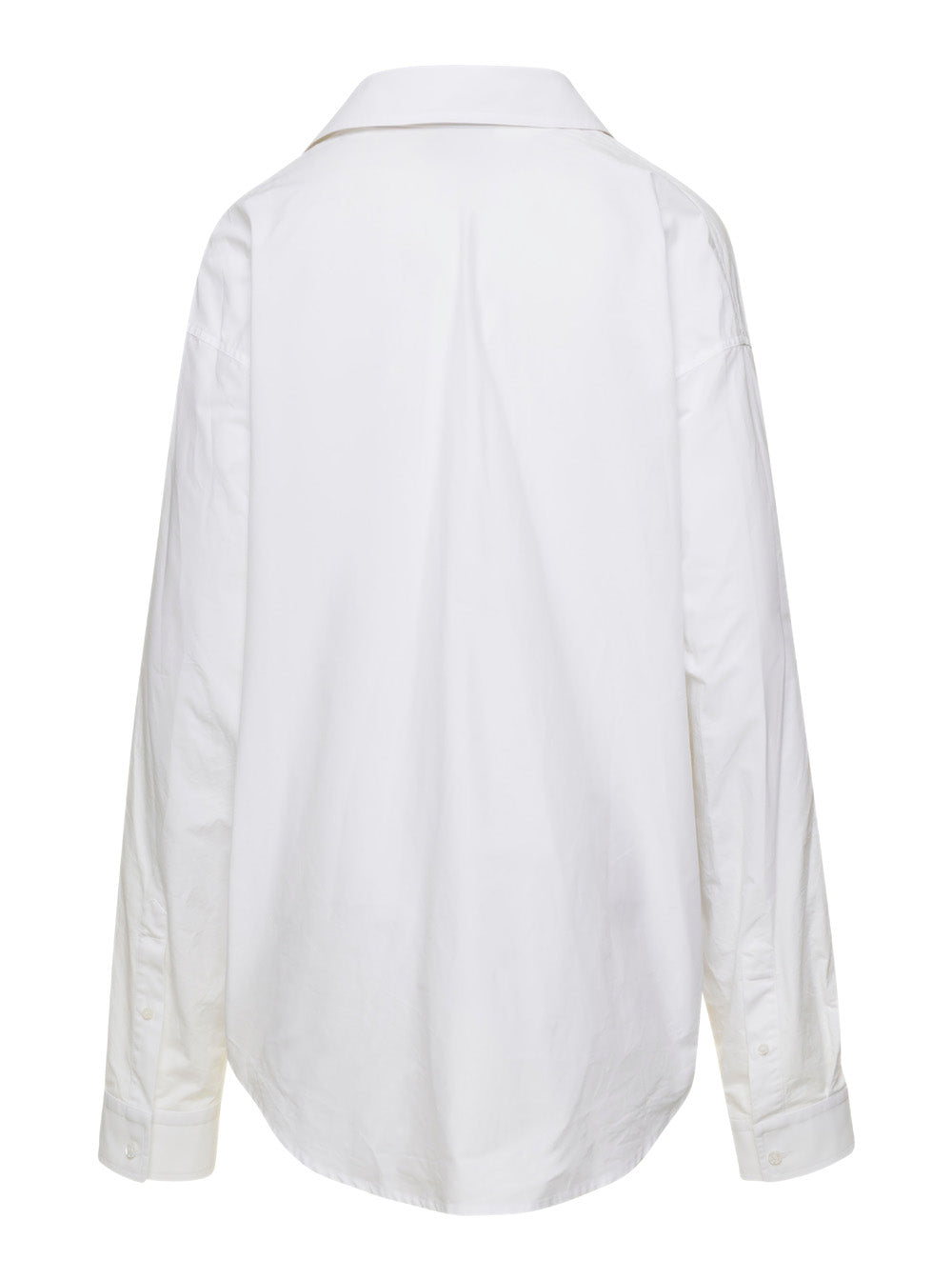 Balenciaga Women White Maxi Shirt In Cotton Woman