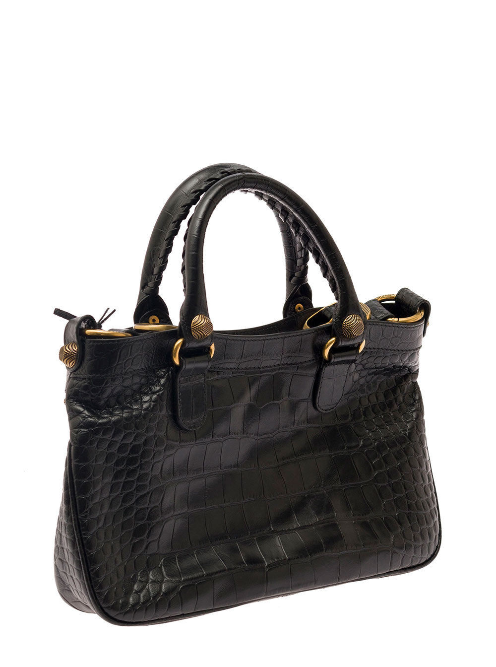 Balenciaga Women Black 'Tote Neo Cagole' Medium With Gold-Tone Hardware In Leather Woman