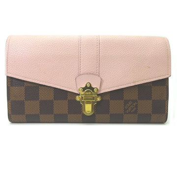 Louis Vuitton  Damier Canvas Leather Long Wallet (Bi-Fold)