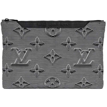 Louis Vuitton   Monogram yellow Nylon Clutch Bag Handbag Pochette