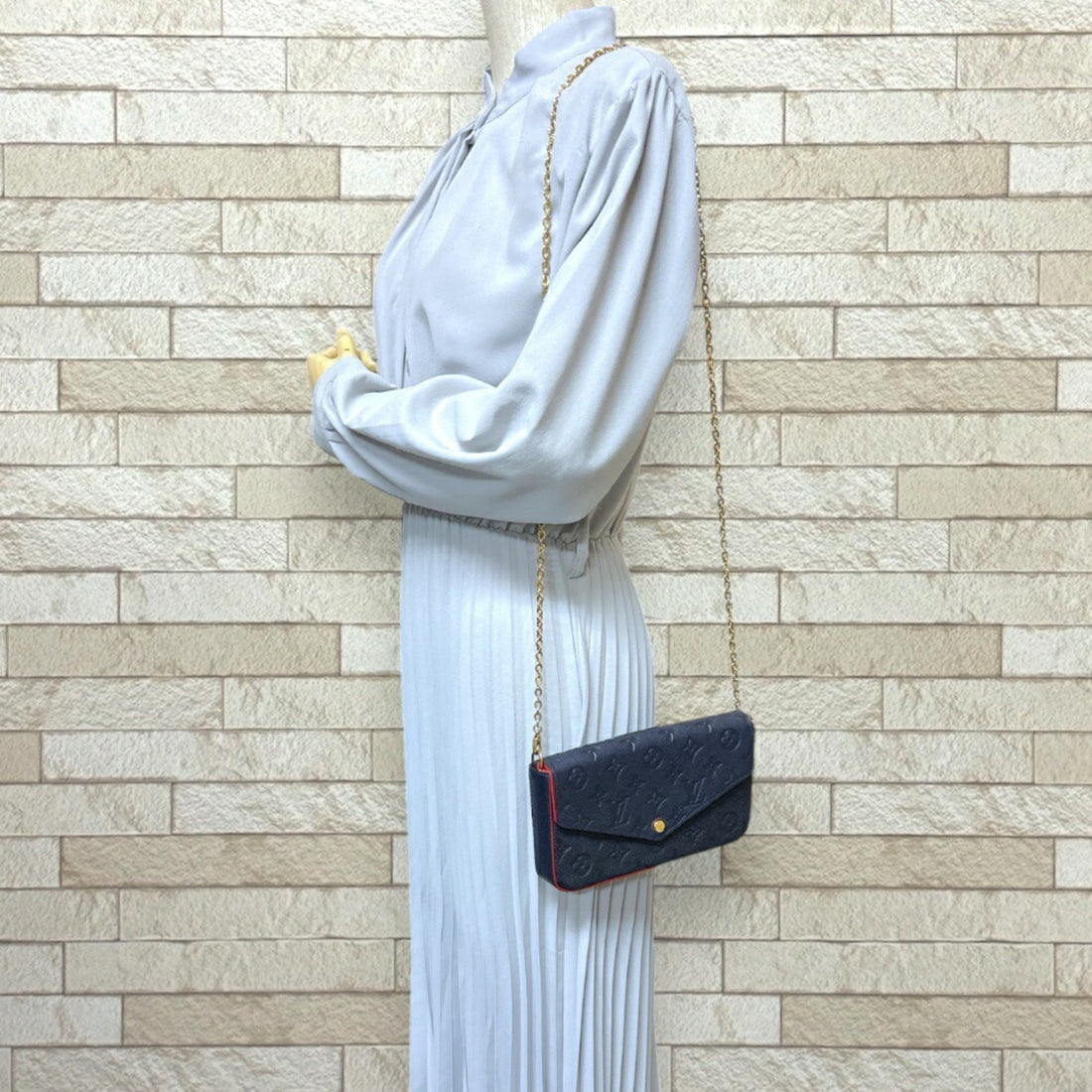 Louis Vuitton Marine Rouge Navy Monogram Empreinte Shoulder Bag