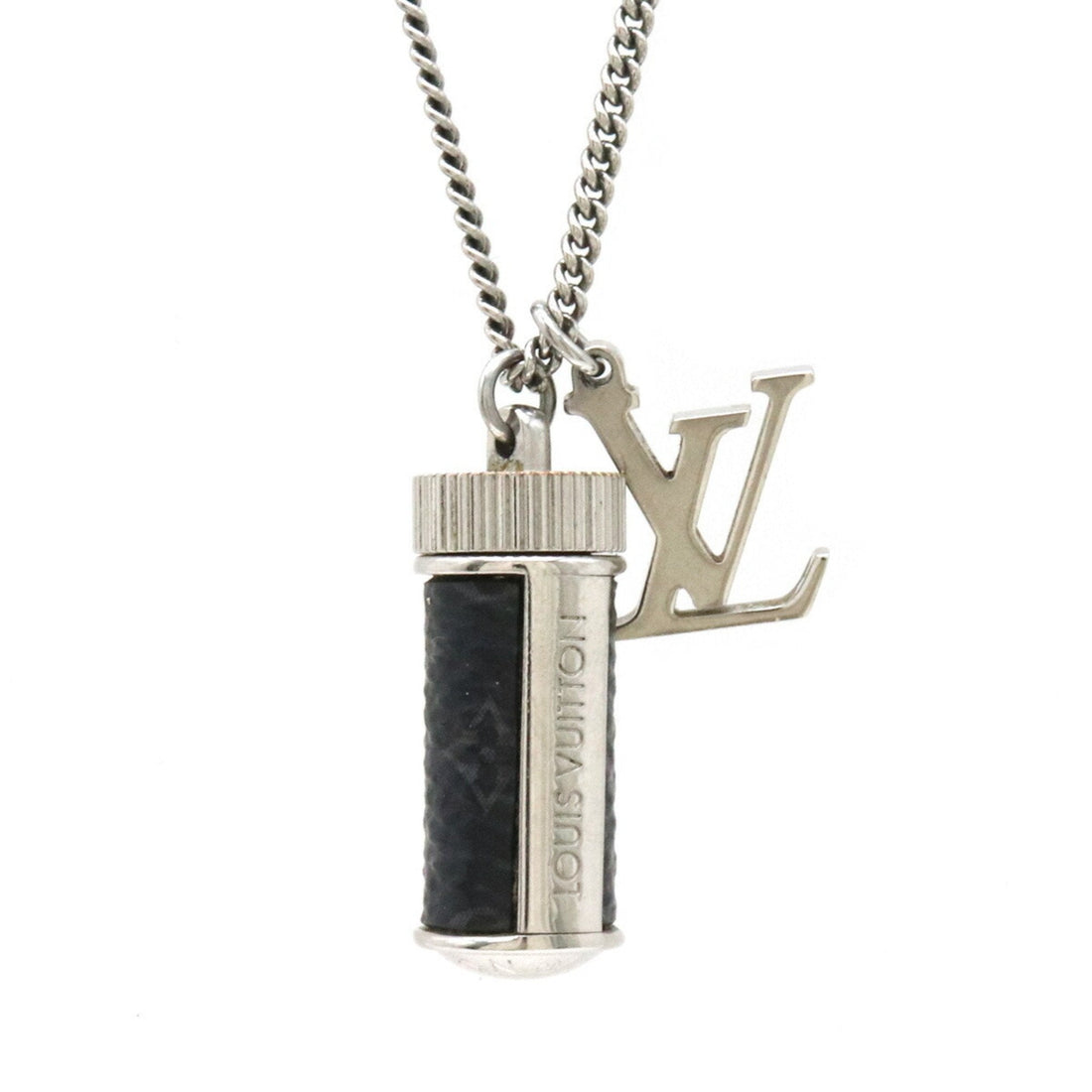 Louis Vuitton Monogram Eclipse  Canvas Metal Monogram Eclipse Pendant Necklace
