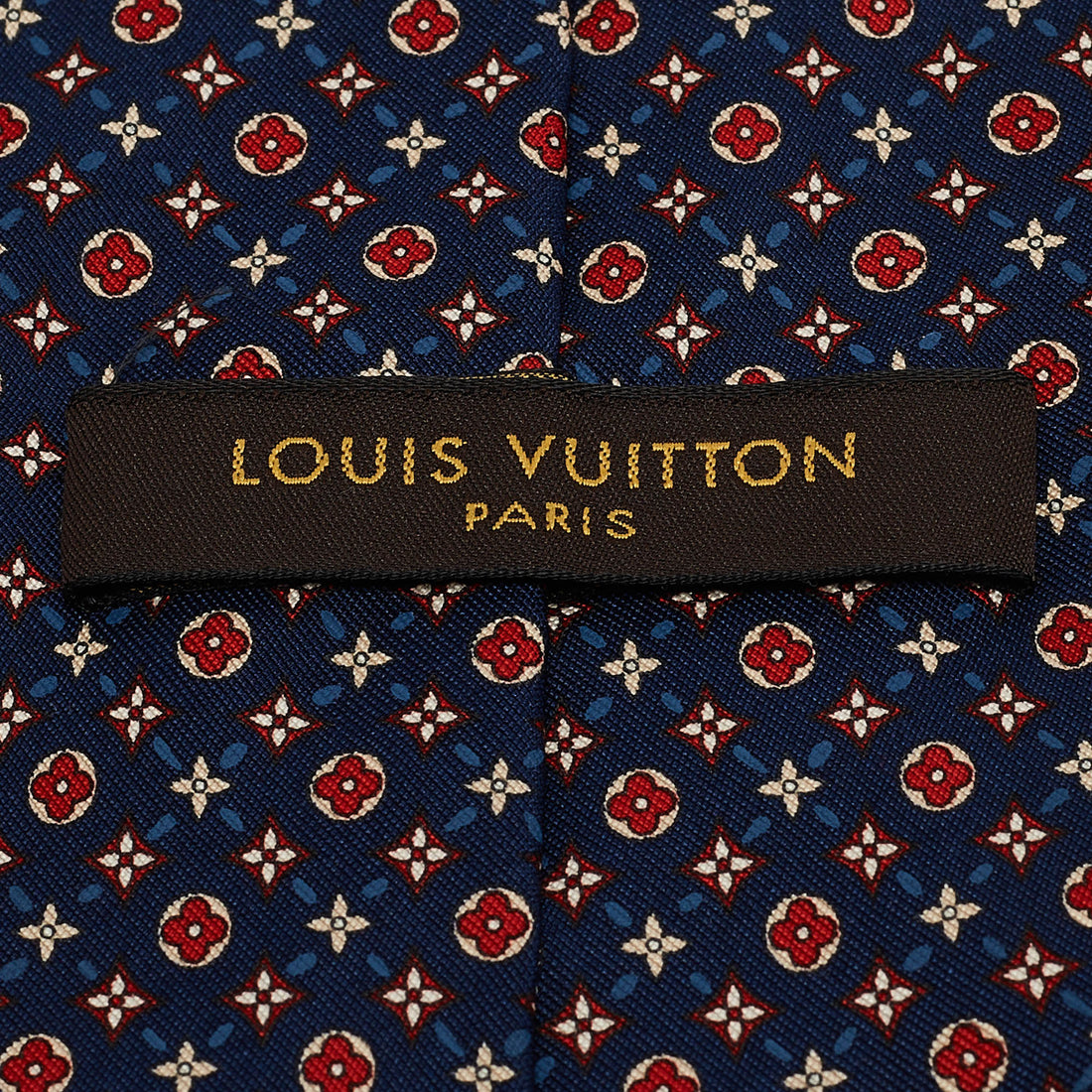 Louis Vuitton Blue Monogram Print Silk Traditional Tie