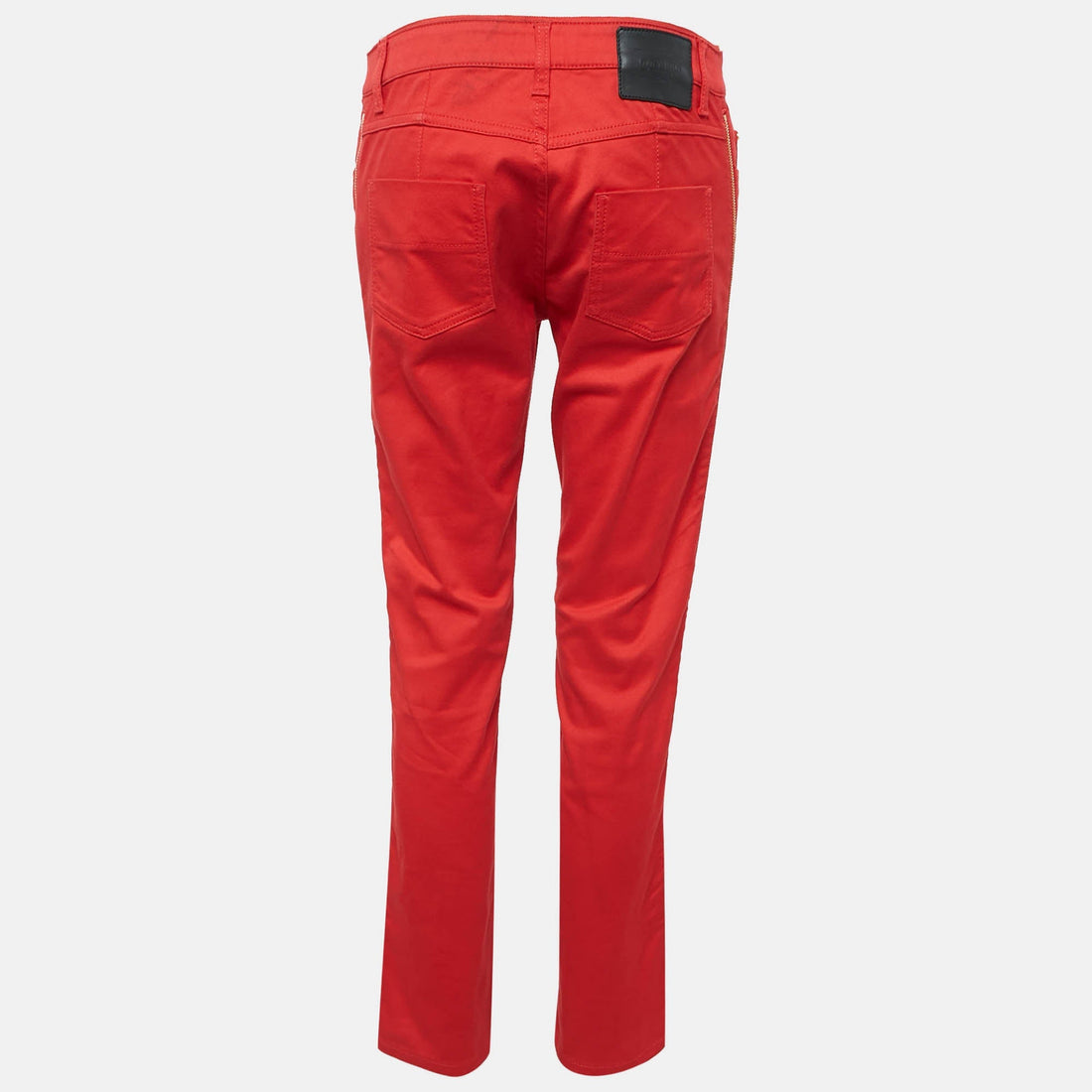 Louis Vuitton Red Cotton Zip Detail Pants