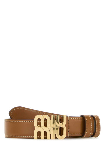 MIU MIU Caramel Leather Belt for Women