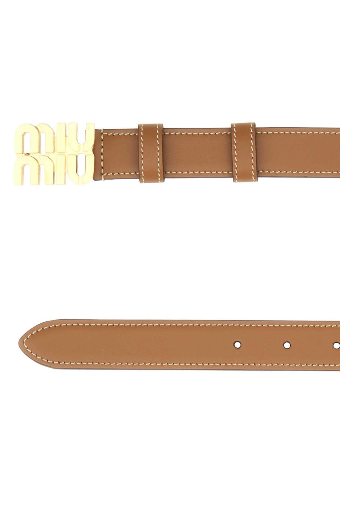 MIU MIU Caramel Leather Belt for Women