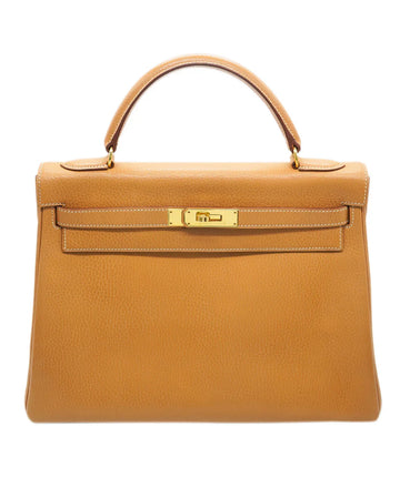 HERMES - KELLY 32 NATURAL ARDENNES WITH GOLD HARDWARE