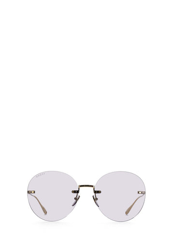 GUCCI Floral-Inspired Round Frame Sunglasses for Women